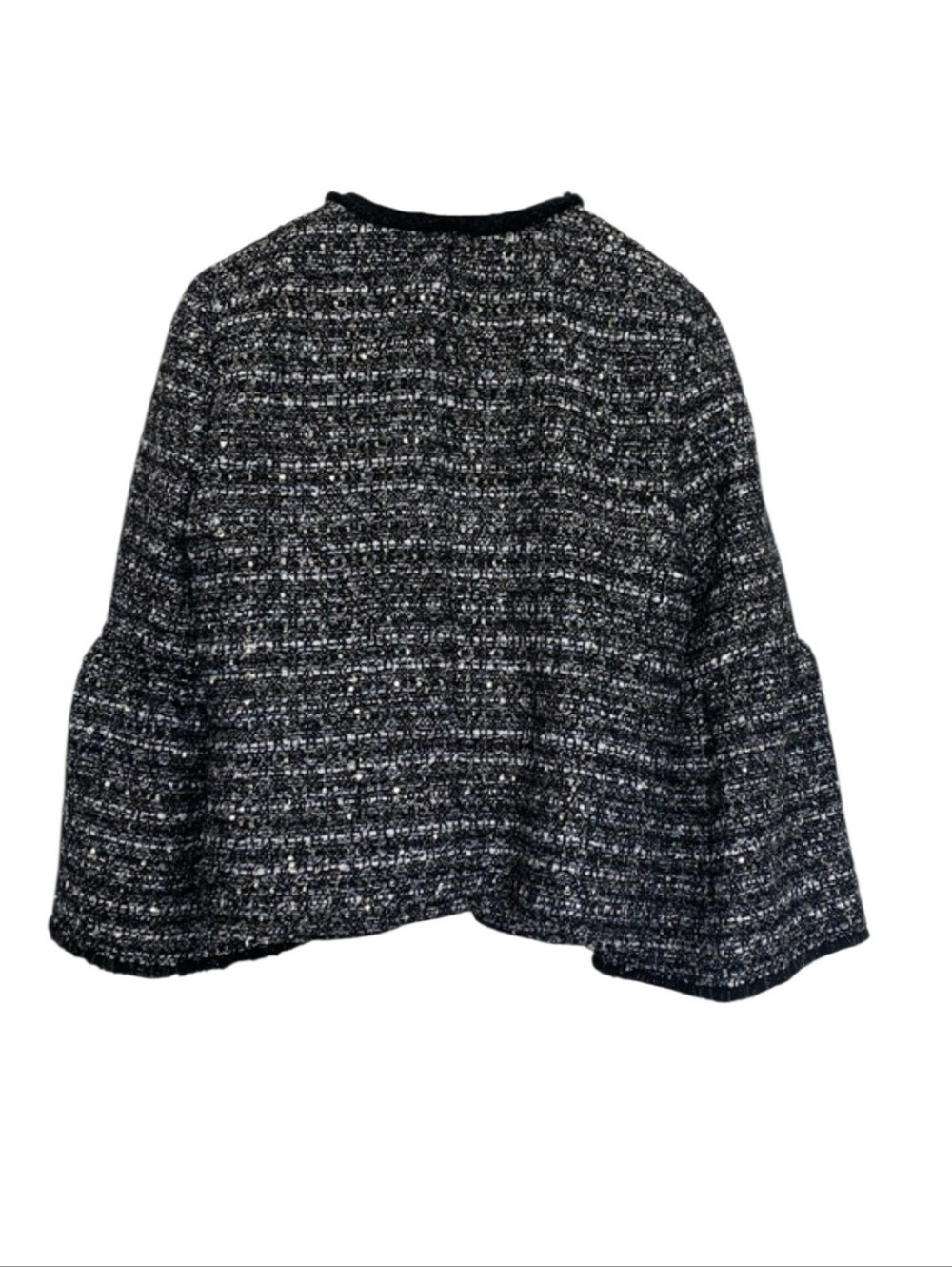 Bell Sleeves J. Crew Lady Jacket Blazer in Sequin Tweed Sz.10 - Picture 4 of 11